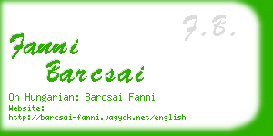 fanni barcsai business card